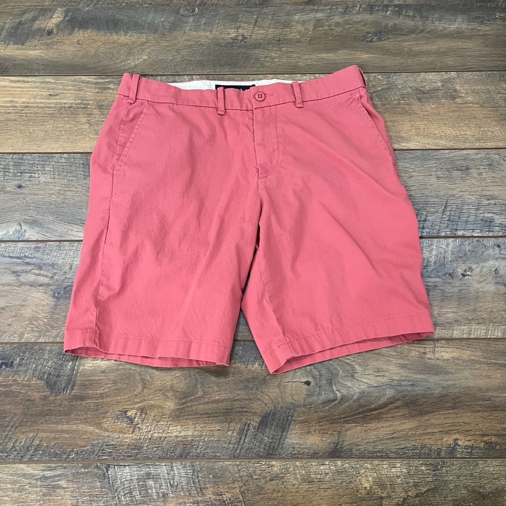 Abercrombie & Fitch Mens Salmon Pink Stretch Chino Shorts Size 32 Golf Casual